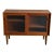 Danish Teak Glass Door Cabinet Small Display Case Low Bookcase Storage Unit Denmark 1960s For Sale
