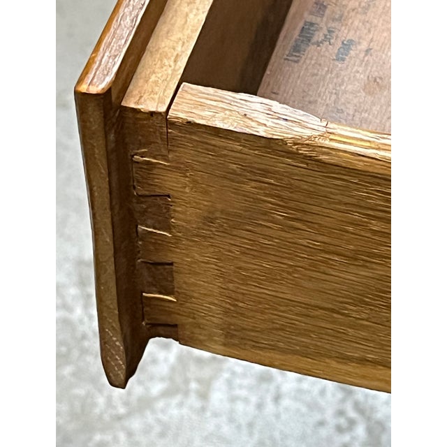 Wood Mid 20th Century Brandt Ranch Oak Rustic Writing Desk For Sale - Image 7 of 13