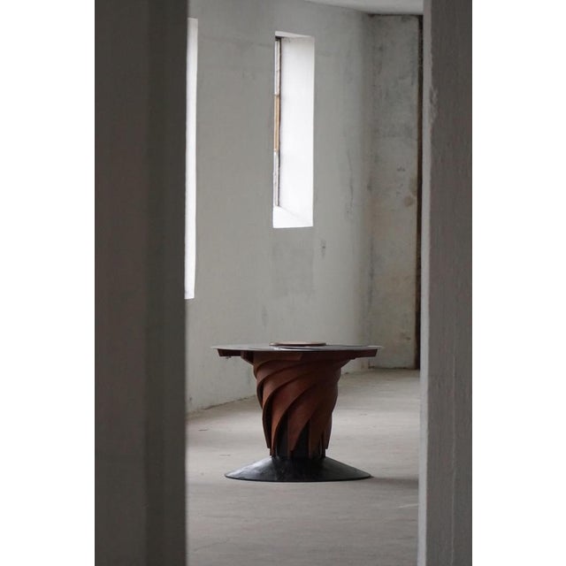 Danish Brutalist Adjustable Dining Table in Mahogany and Steel by Nils-Ole Zib, 1990 For Sale - Image 10 of 18