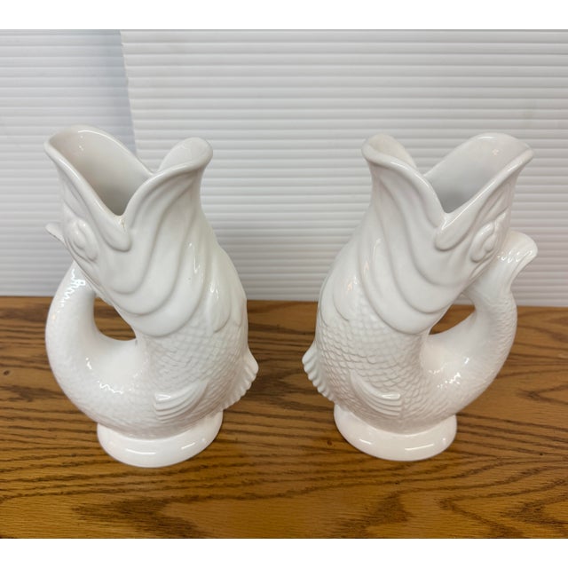 Gluggle Fish-Shaped Jugs, Pair For Sale - Image 4 of 12