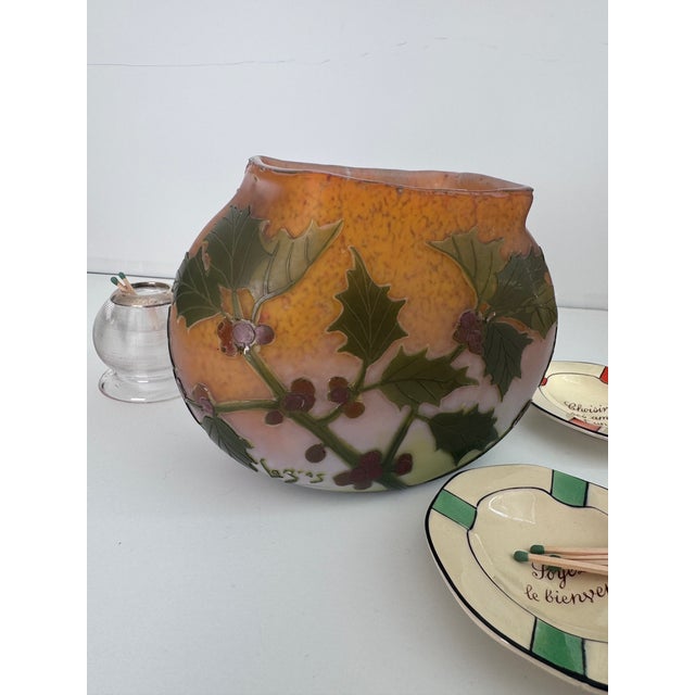 Lagras Art Nouveau Red Holly Berry Vase For Sale - Image 11 of 11