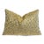 Gold Leopard Print Velvet Lumbar Pillow With Feather Down Insert For Sale