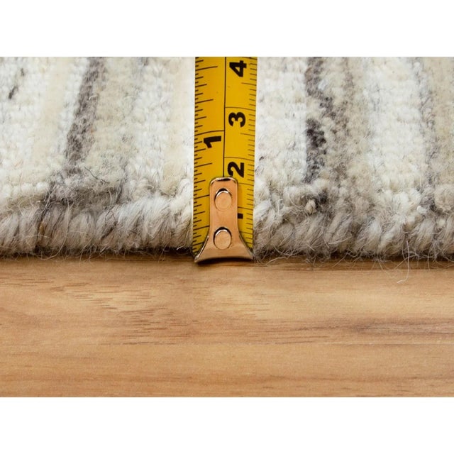 2010s 2010s Beige Hand Loomed Organic Wool Modern Runner Oriental Rug For Sale - Image 5 of 9