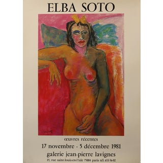 1981 Original French Exhibition Poster, Elba Soto, Galerie Jean-Pierre Lavignes For Sale