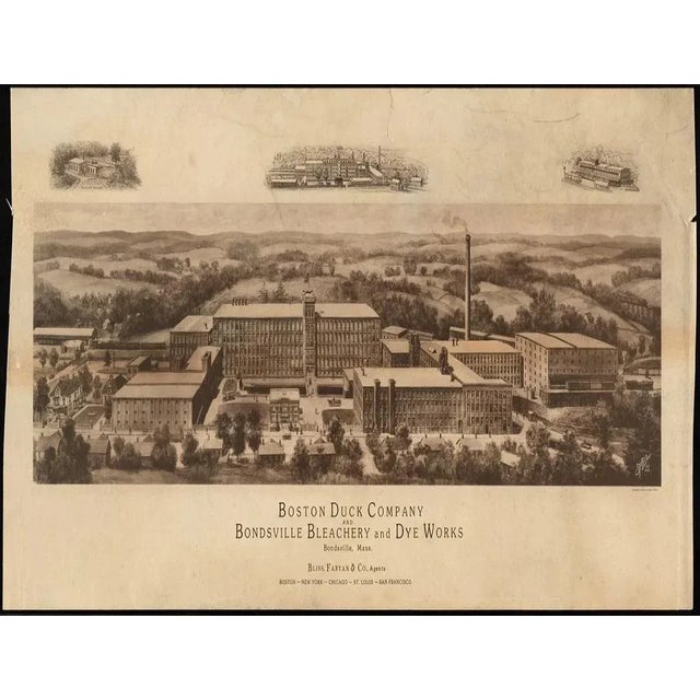 Antique 'Boston Duck Company (1845)' Large Bronze Plaque Custom Coffee Table For Sale - Image 11 of 12