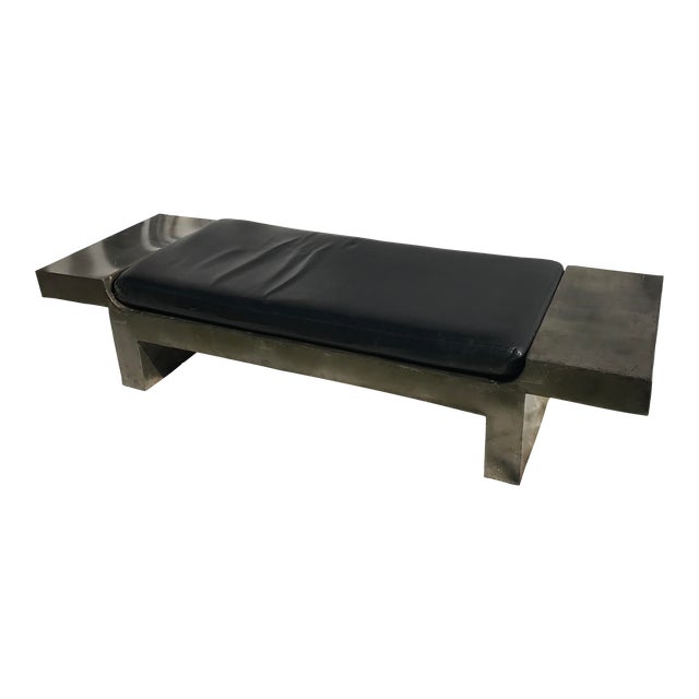 Late 20th Century Stainless Steel Bench For Sale