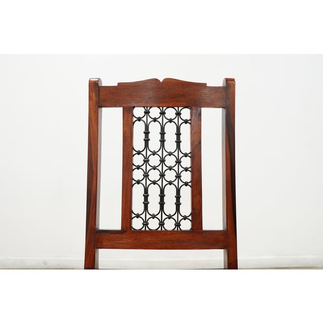 Vintage Rajasthani Style Solid Wood Dining Chairs For Sale - Image 13 of 17