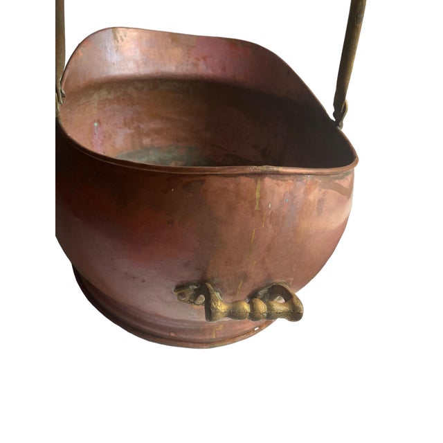 Victorian Large 19th Century Antique Copper Helmut Scuttle, Decorative Urn For Sale - Image 3 of 7