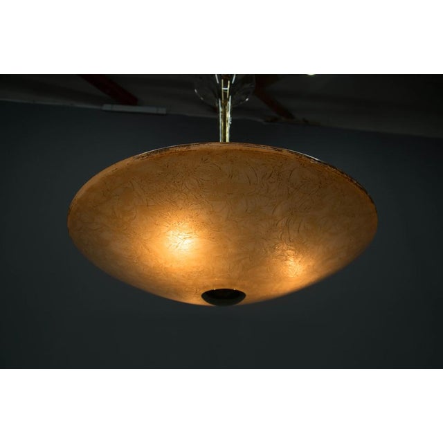 Art Deco Glass Hanging Light by Kamenicky Senov, 1930s For Sale - Image 9 of 13