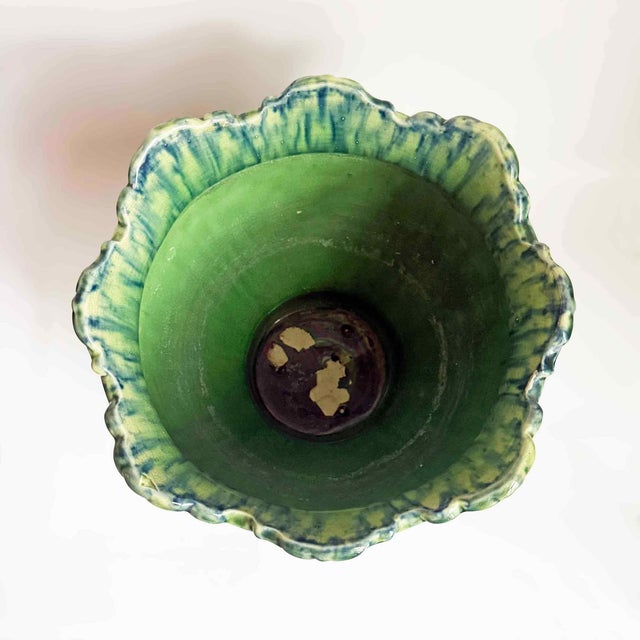 Art Nouveau Antique Majolica Jardiniere For Sale - Image 3 of 8