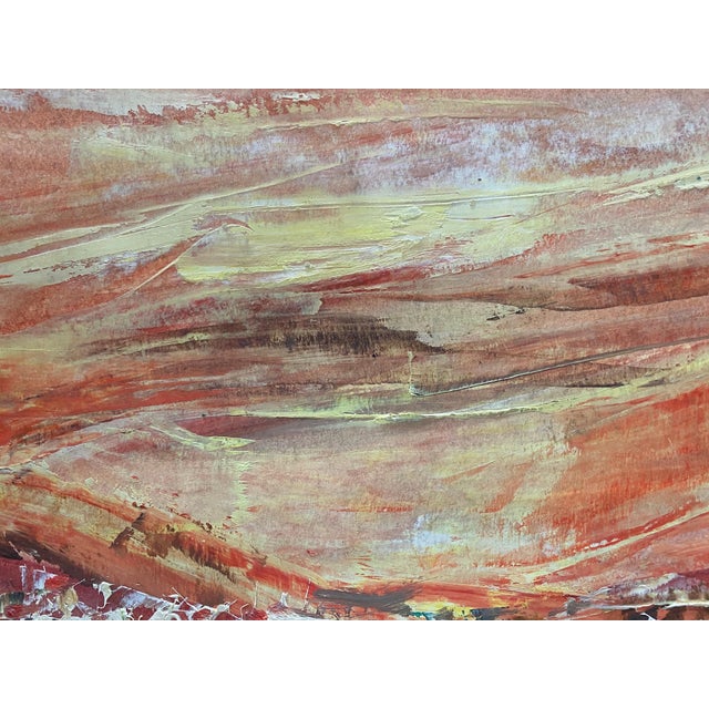 Mid 20th Century Zvi Adler, Hungarian Israeli Large Landscape Painting of Judean Hills, Jerusalem, Israel For Sale - Image 5 of 8