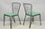 Vintage Daystrom Mid Century Modern Black Metal Kitchenette Dining Side Chairs with Green Upholstery - Set of 6. Circa Mid...