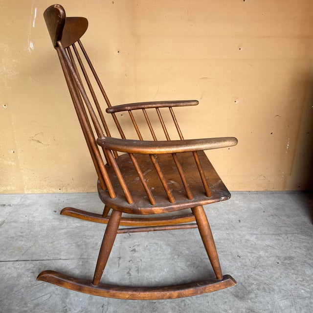 Mid 20th Century Conant Ball Mid Century Wood Rocking Chair For Sale - Image 5 of 12