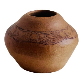 Jennifer Lee Pottery Vessel Organic Modern Folk Art For Sale