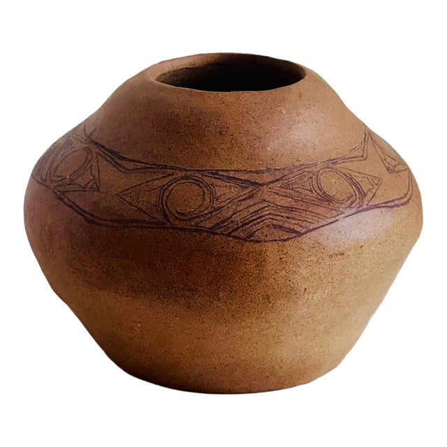 Jennifer Lee Pottery Vessel Organic Modern Folk Art For Sale