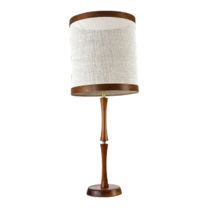 Mid Century Modern Teak & Brass Table Lamp, Denmark, Circa 1960's