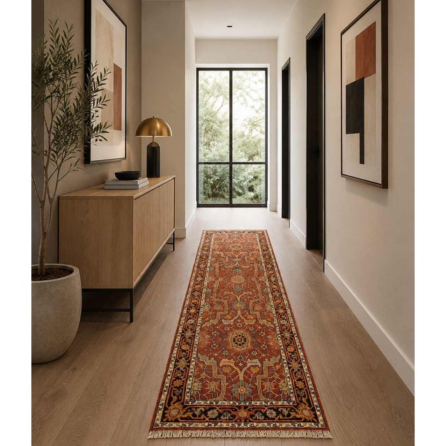 Pasargad DC Fine Hand Knotted Ralph Lauren Design Runner Rug For Sale - Image 4 of 4