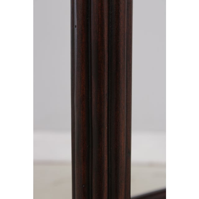 Leather Top Victorian Style Carved Mahogany Etagere Bookshelf For Sale - Image 12 of 15