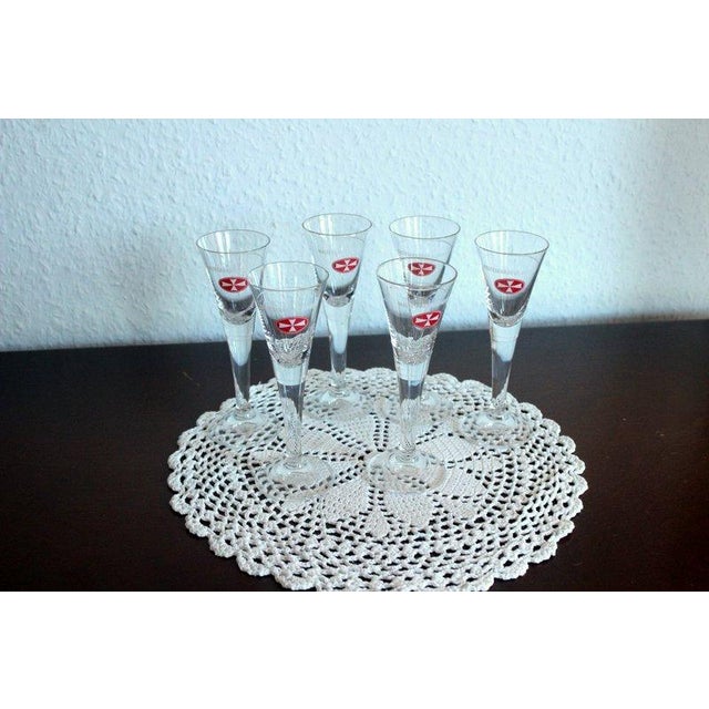 Original german Malteser Aquavit glasses - shot glasses - content 2 cl - set of 6 - in excellent vintage condition without...