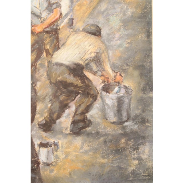 Blue Pastel on Paper by Julian Joseph (1882-1964) For Sale - Image 8 of 13