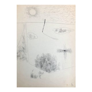 1950s Modern Surrealist Drawing by James Bone For Sale