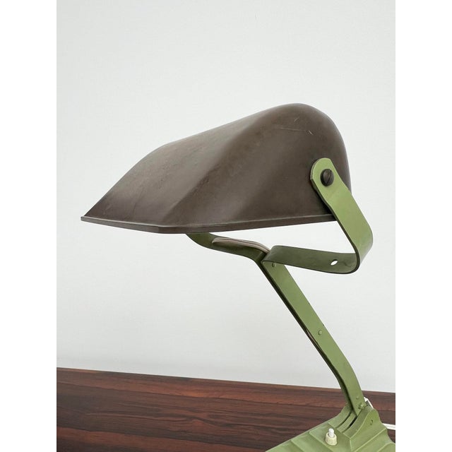 Green Pale Green and Bakelite Articulated Desk Lamp from Erpe, Belgium, 1930s-1940s For Sale - Image 8 of 12