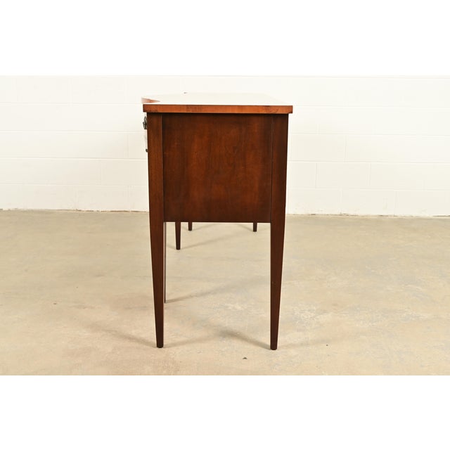 Baker Furniture Style Georgian Flame Mahogany Serpentine Front Sideboard Credenza For Sale - Image 11 of 13