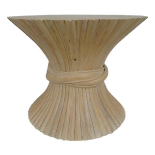 1990s Vintage McGuire Style Bamboo Sheaf of Wheat Coffee Table Side End Table For Sale