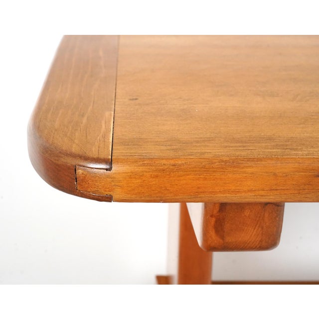 Mid 20th Century Vintage Wooden Refectory Trestle Table For Sale - Image 5 of 12