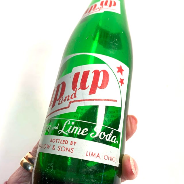 Mid-Century Up and Up Green Glass Soda Bottle by Swallow & Sons For Sale In Louisville - Image 6 of 12
