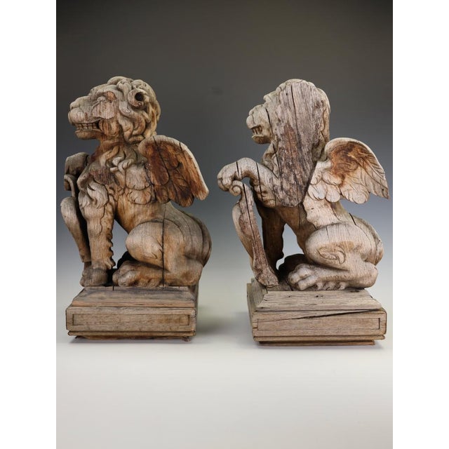 19th Century Neo-Renaissance French Heraldic Lion Sculptures, 1870s, Set of 2 For Sale - Image 12 of 18