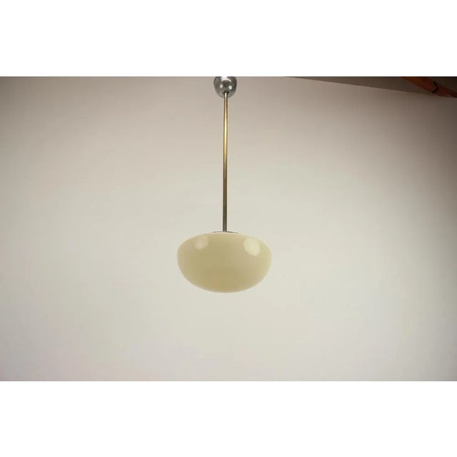 Functionalist / Art Deco Hanging Light, Former Czechoslovakia, 1930s For Sale - Image 10 of 13