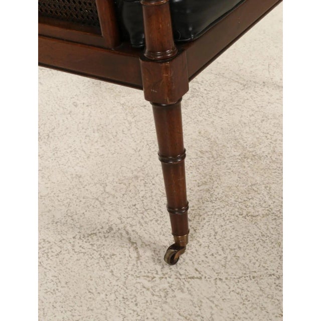 Hickory Chair Company Faux Bamboo Campaign Chair and Ottoman For Sale - Image 11 of 12