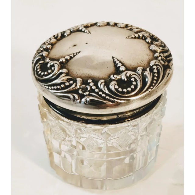 Sterling Silver and Cut Glass Dresser Vanity Jar For Sale - Image 13 of 13