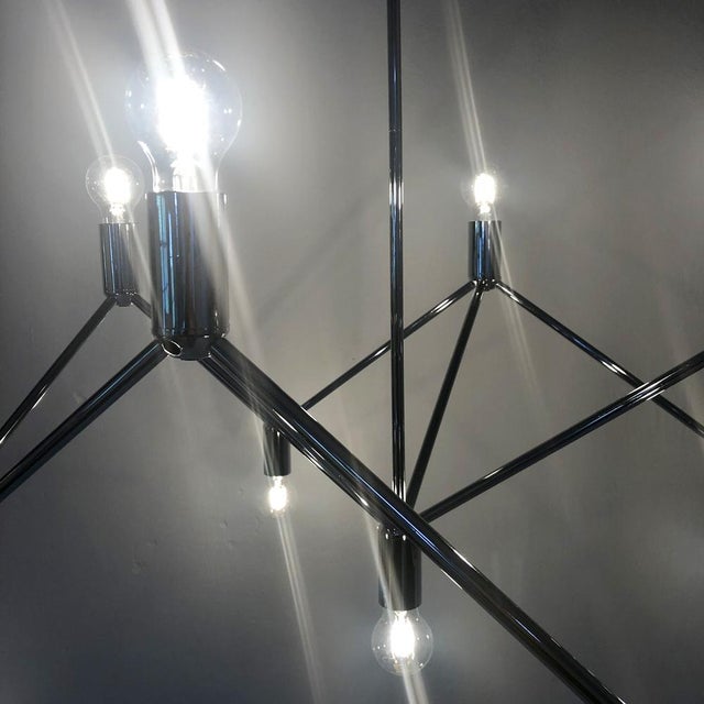 German Chandelier Light Structure with 9 Burning Points from Kinkeldey, 1960s For Sale - Image 12 of 14
