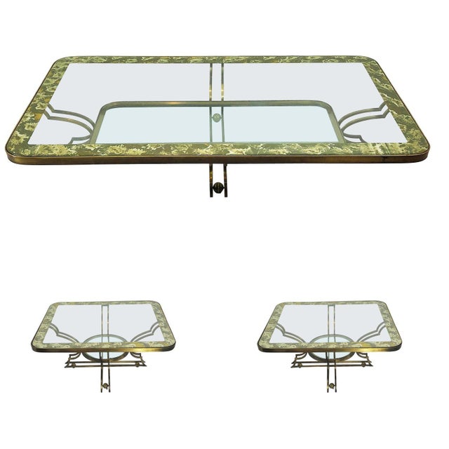 Glass Bronze Tables Designed by Arturo Pani - Set of 3 For Sale - Image 11 of 11