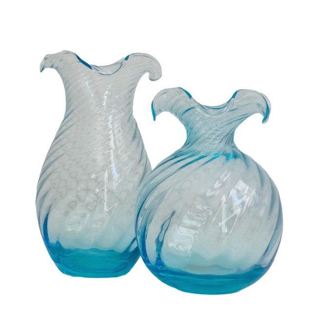 Murano Vases in Acquamare from Ribes the Art of Glass, Set of 2 For Sale - Image 13 of 13
