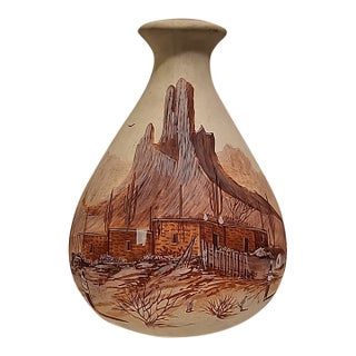 Vintage Pottery Vase/Jug in the Style of Native American Crafts For Sale