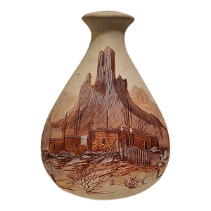 Vintage Pottery Vase/Jug in the Style of Native American Crafts