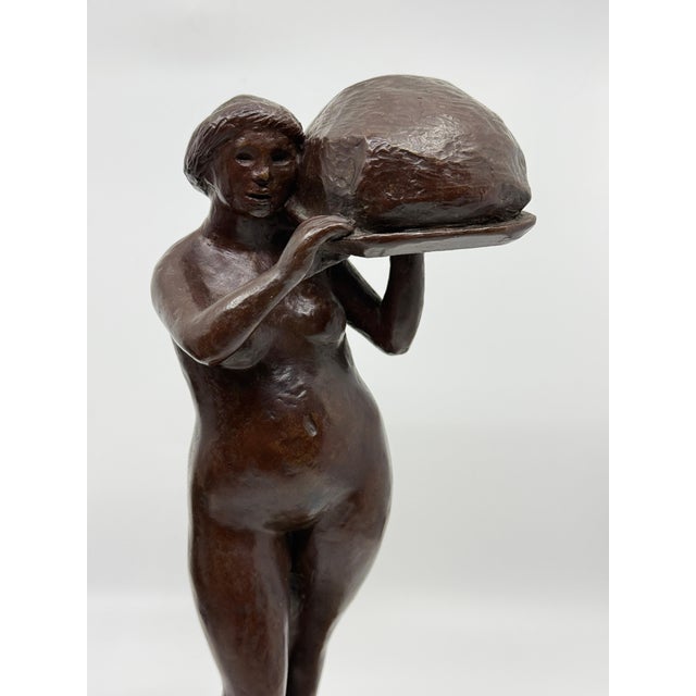 Metal ”The Waitress” 1982 Bronze by Noted California Artist Jorjana Holden For Sale - Image 7 of 18
