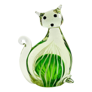 Large Vintage Art Glass Cat