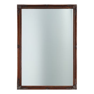 Antique Facet-Cut Mirror with Carved Wood Frame, France, 1850s For Sale