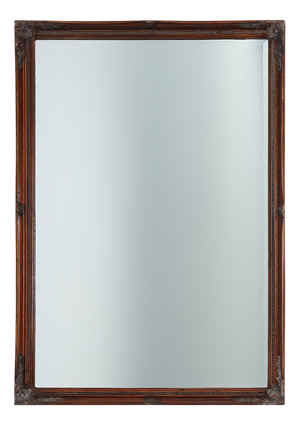 Antique Facet-Cut Mirror with Carved Wood Frame, France, 1850s