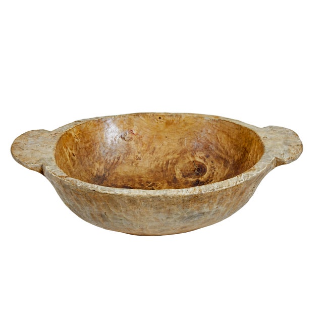 Goldenrod Large Early 20th Century Wooden Bowl, 1900s For Sale - Image 8 of 8