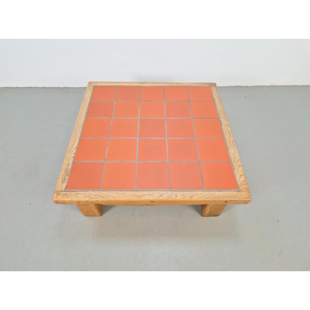 Brutalist Oak Coffee Table with Terracotta Tiles, 1950s For Sale - Image 11 of 15