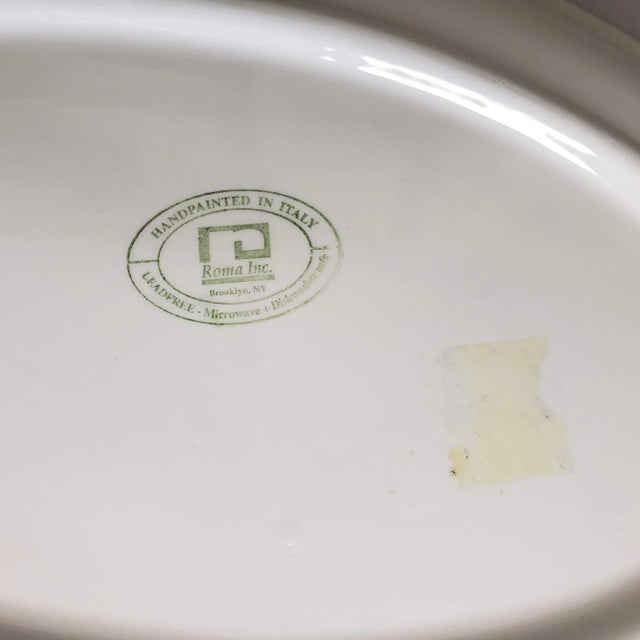 1980s Roma Inc. Hand-Painted Watermelon Oval Serving Platter, Italy For Sale In Tulsa - Image 6 of 7