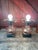 Pair of Vintage Pink Glass Hobnail Electric Lamps With Ornate Metal Bases - 10" High For Sale - Image 12 of 15