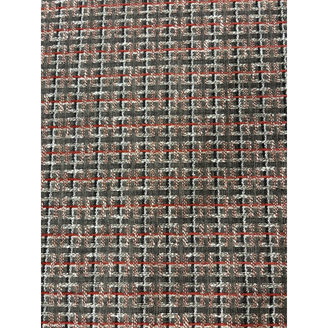 Nina Campbell's "Rodmell Chocolate Coral"55" cotton / viscose / poly / linen blend fabric with 1.5" vertical and...