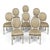 Mid 20th Century Set of 8 Antique French Louis XVI Painted Dining Chairs With Damascene Upholstery For Sale - Image 5 of 15
