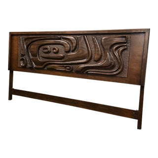 Rare Restored Vintage Pulaski Contour "Witco Oceanic" King Headboard For Sale